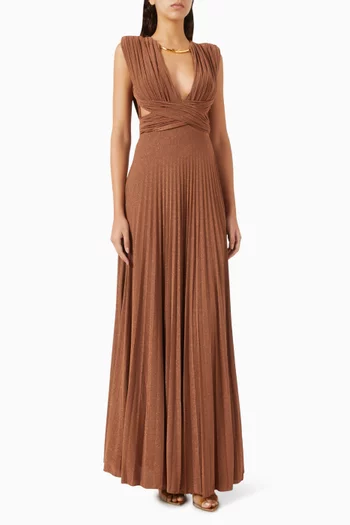 Metal Necklace Maxi Dress in Lurex-jersey
