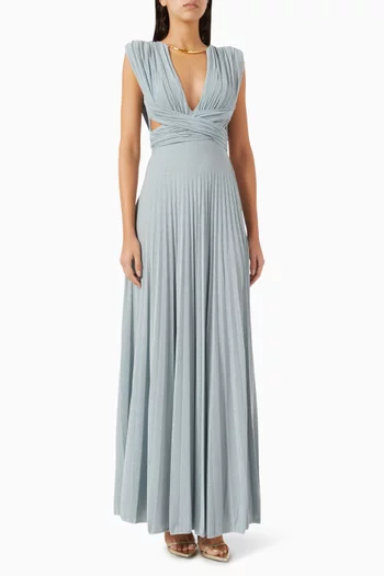 Metal Necklace Maxi Dress in Lurex-jersey