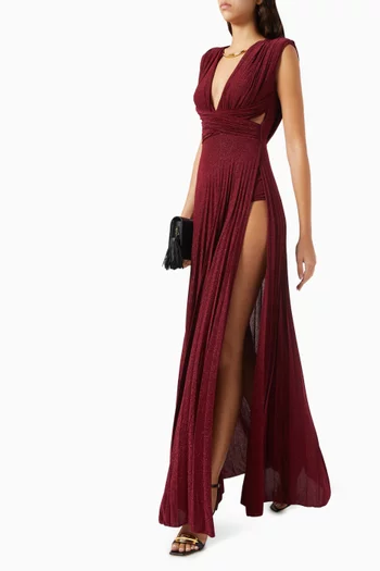 Metal Necklace Maxi Dress in Lurex-jersey