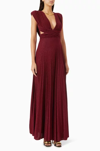 Metal Necklace Maxi Dress in Lurex-jersey