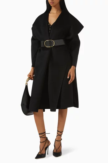 Belted Cape Coat in Wool