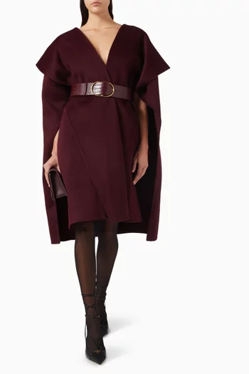 Belted Cape Coat in Wool