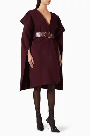 Belted Cape Coat in Wool