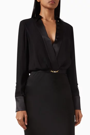 Bodysuit in Satin & Georgette