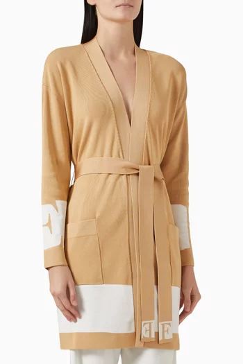 Belted Sweater Cardigan in Knit