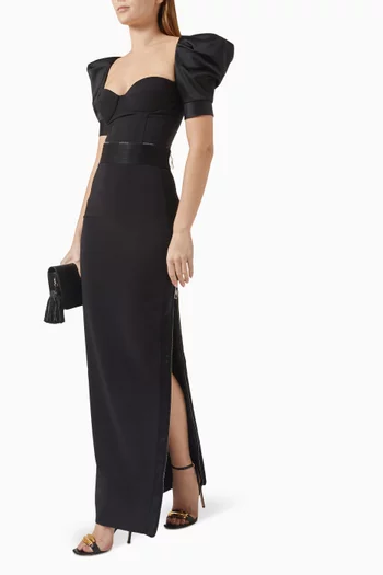 Structured Waistband Skirt in Crepe