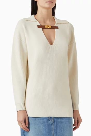 Jewel Logo Top Sweater in Knit