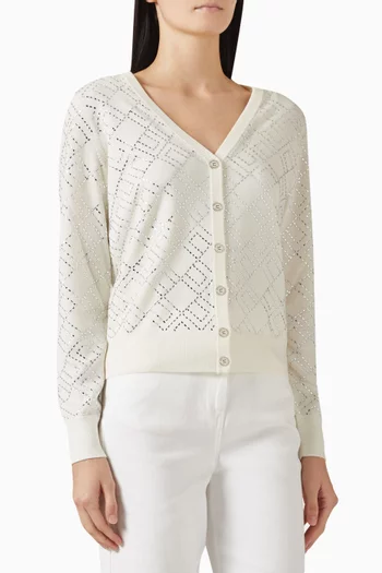 Bead-embellished Cardigan in Wool
