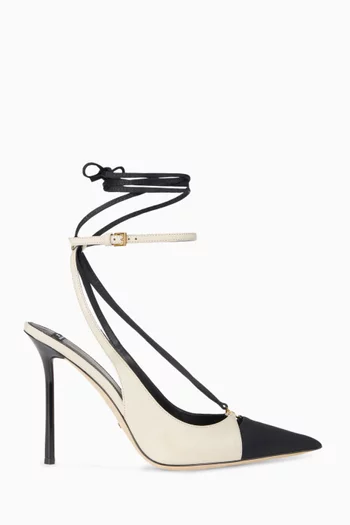 Two-tone Slingback Pumps in Leather