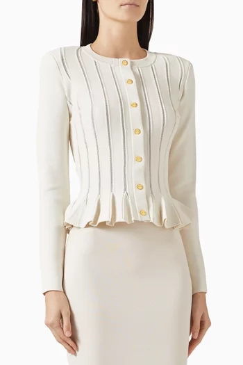 Peplum Cardigan in Viscose-knit