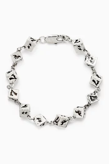 Dice Bracelet in Silver-plated Brass