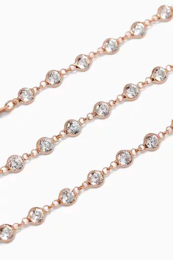 Bezel Crystal Necklace in Rose-gold Plated Silver