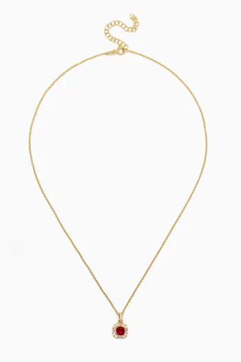 Sapphire Crystal Pendant Necklace in Gold-plated Silver