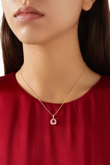 Sapphire Crystal Pendant Necklace in Gold-plated Silver