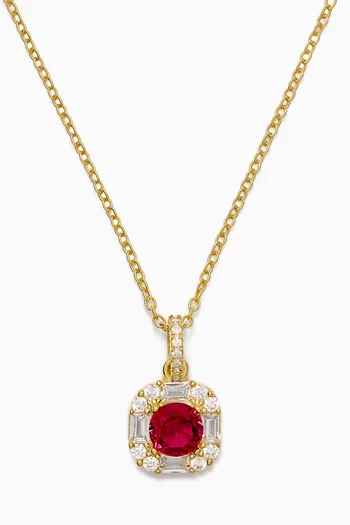 Sapphire Crystal Pendant Necklace in Gold-plated Silver