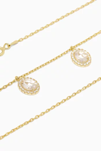 Crystal Station Necklace in Gold-plated Silver