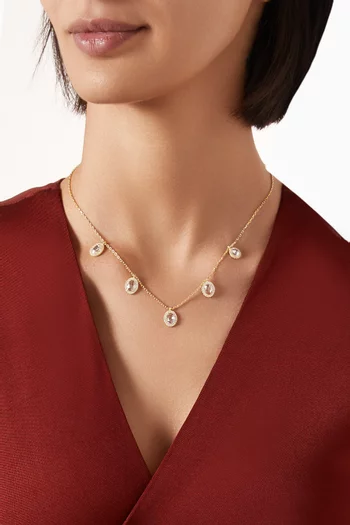 Crystal Station Necklace in Gold-plated Silver