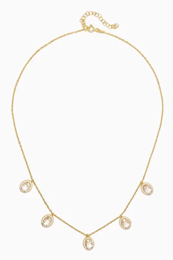 Crystal Station Necklace in Gold-plated Silver