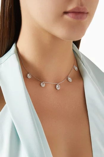 Crystal Station Necklace in 925 Sterling Silver