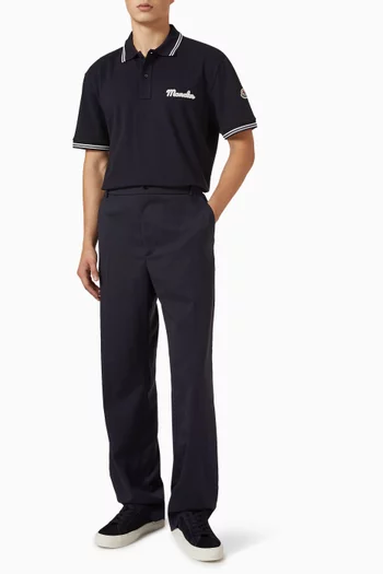 Embroidered Logo Polo Shirt in Cotton Piquet