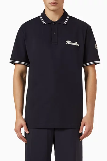 Embroidered Logo Polo Shirt in Cotton Piquet