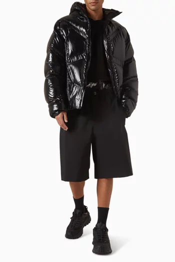 جاكيت باهيانينها قصير بغطاء رأس وتصميم مبطن بالزغب مونكليه × آيساب روك