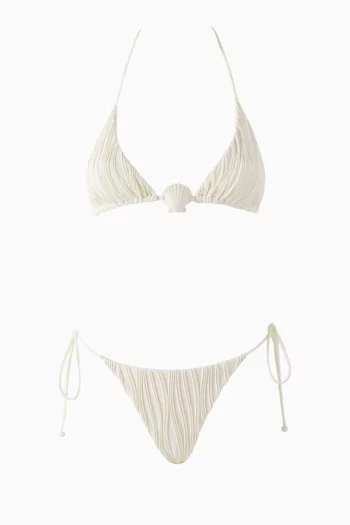 Shell Triangle Bikini Set in Stretch Nylon