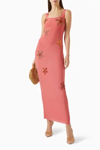 Starfish Embellished Tank Maxi Dress