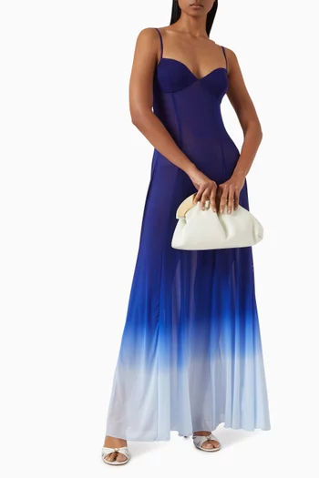 Timeless Ombre Sea Maxi Dress in Mesh