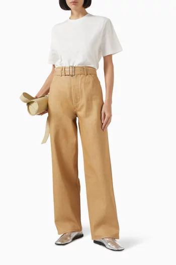 تي شيرت مزين بطبعة قطن