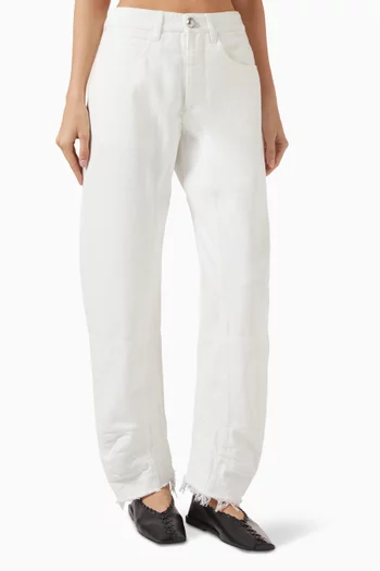 Distressed Straight-leg Jeans in Denim