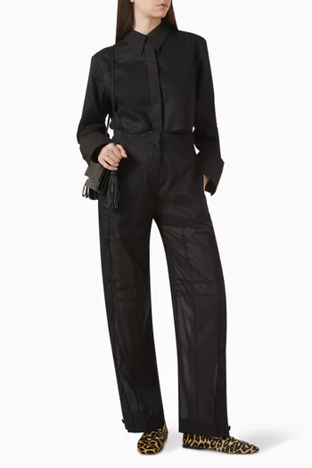 قميص بطبقة وأزرار