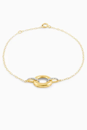 Oval Diamond Chain Bracelet in 18kt Gold