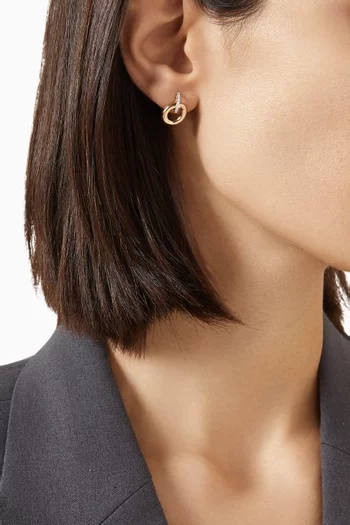 Circle Diamond Drop Earrings in 18kt Gold