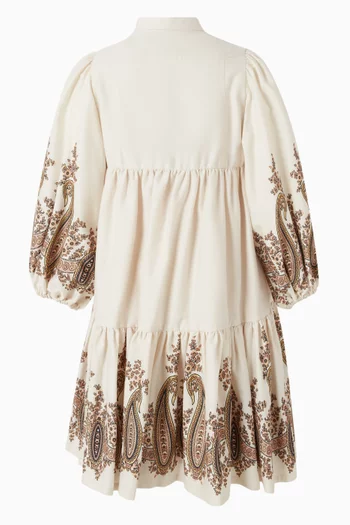 فستان متعدد الطبقات بطبعة قطن