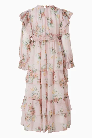 فستان طويل بنقشة زهور