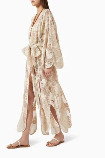 Calla Crochet Kimono in Cotton-blend