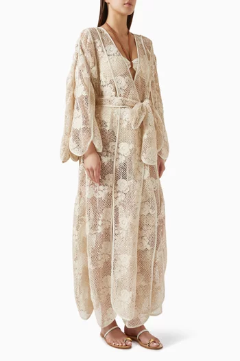 Calla Crochet Kimono in Cotton-blend