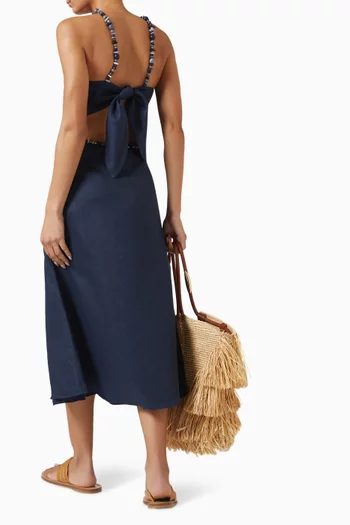 بلوزة جيانا برباط حول الرقبة مزين بالخرز