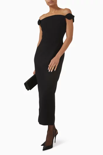 Sabine Off-shoulder Dress in Crepe