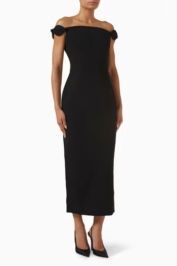 Sabine Off-shoulder Dress in Crepe