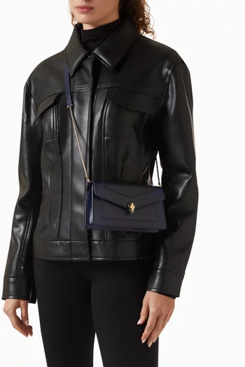 Serpenti Forever Chain Pochette in Karung Leather