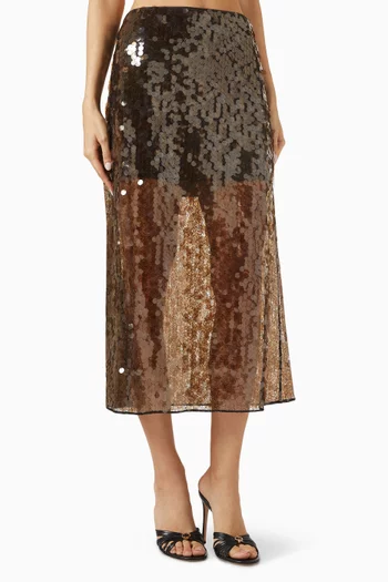 Ivy Sequin Skirt in Mesh