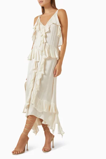 Gavin Ruffled Dress in Viscose