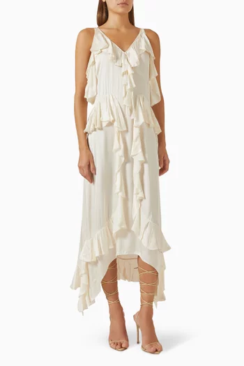 Gavin Ruffled Dress in Viscose