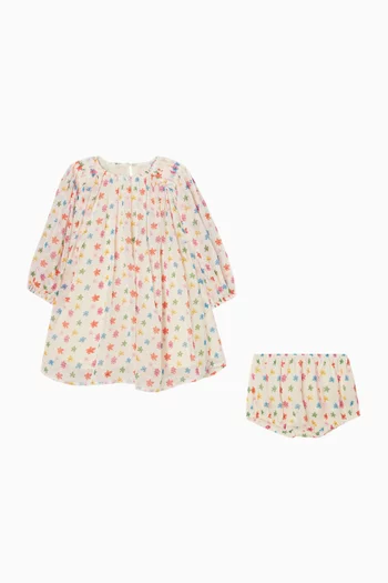 Star Printed Dress & Matching Bloomers