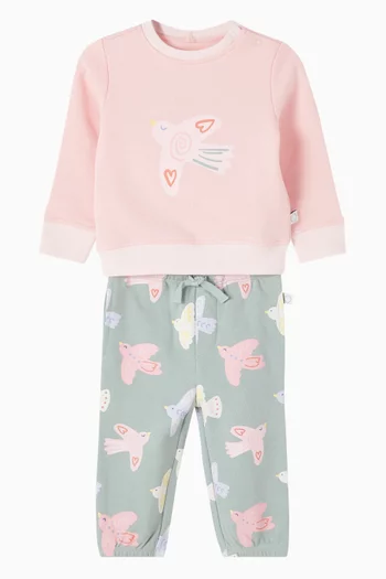 Bird-print Sweatshirt in Organic Cotton