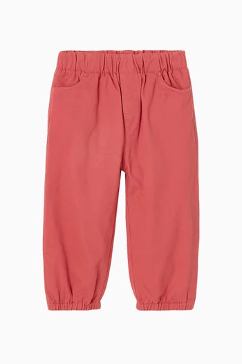 Elastic-hem Pants in Cotton