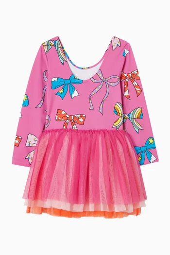 فستان بنقشة عُقد تول