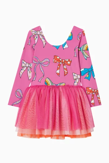 فستان بنقشة عُقد تول